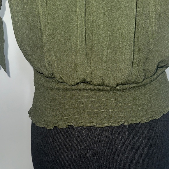 Express Olive Off-Shoulder Blouse - Picture 7 of 7